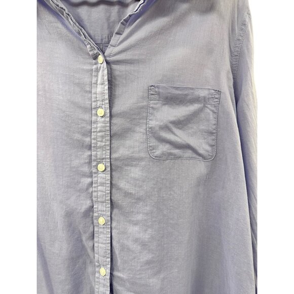 🍒 2/$20 🍒 Ann Taylor Blue Button-Down Blouse with Pocket sz L - Picture 2 of 5